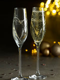 Loveabode personalised heart champagne glasses set of 2 (British brand)