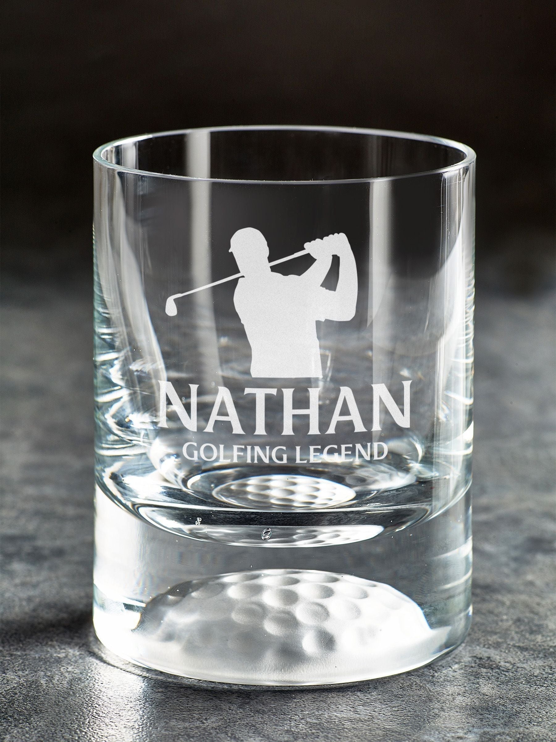 Loveabode personalised golf silhouette whisky tumbler 8oz, imported from the UK
