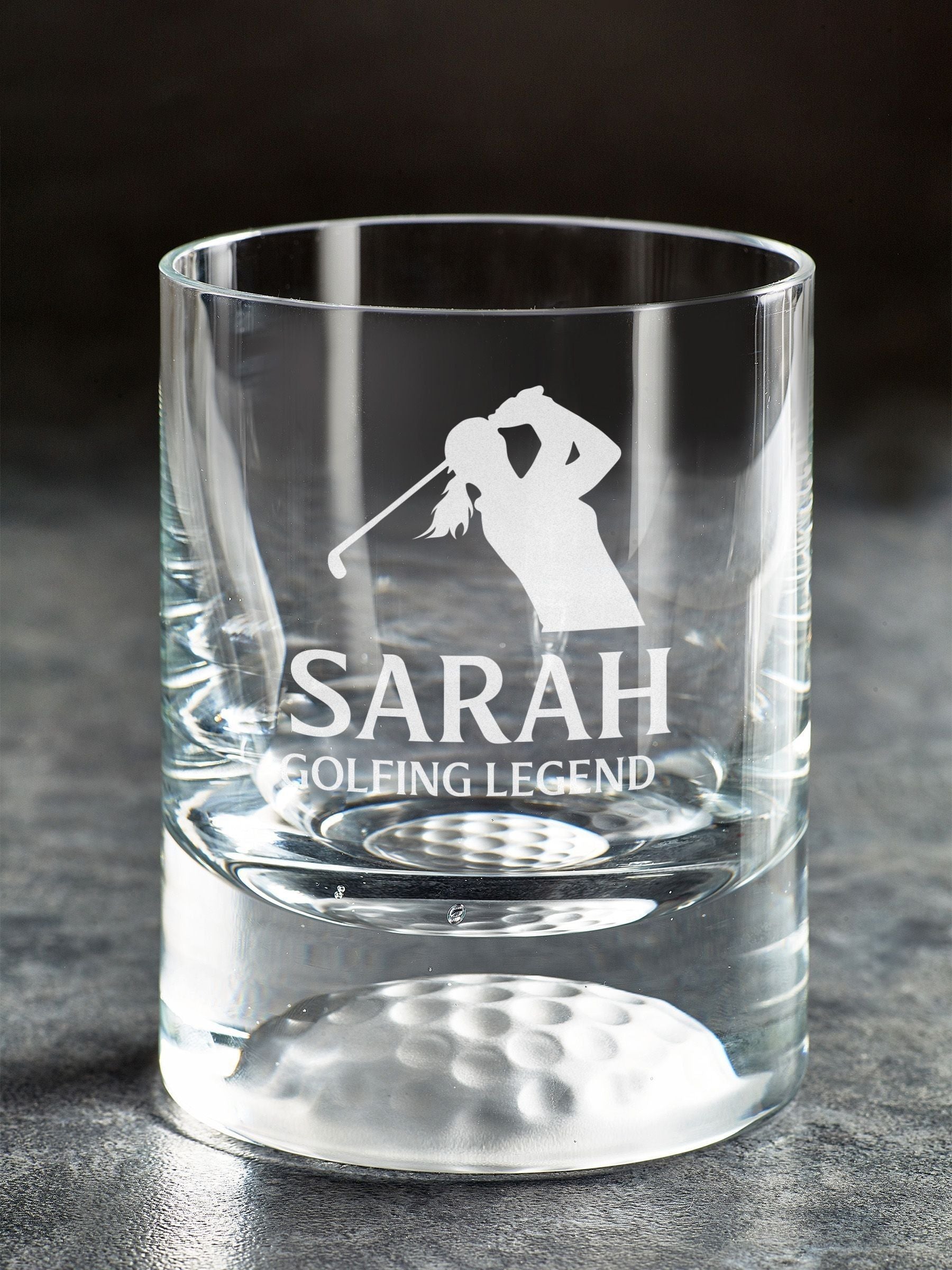Loveabode personalised golf silhouette whisky tumbler 8oz, imported from the UK