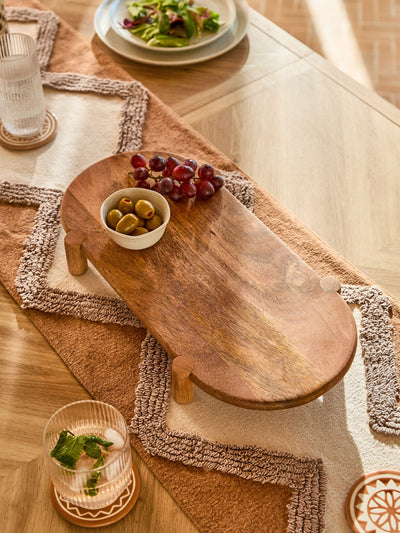 Natural Wood Footed Medium Serving Board
