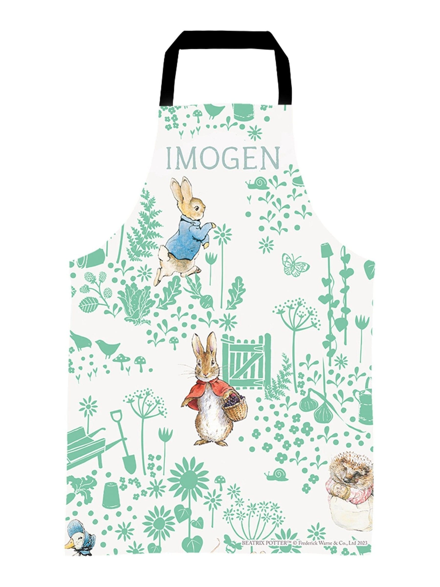 Star Editions Green Peter Rabbit personalised apron 90x70cm - British product