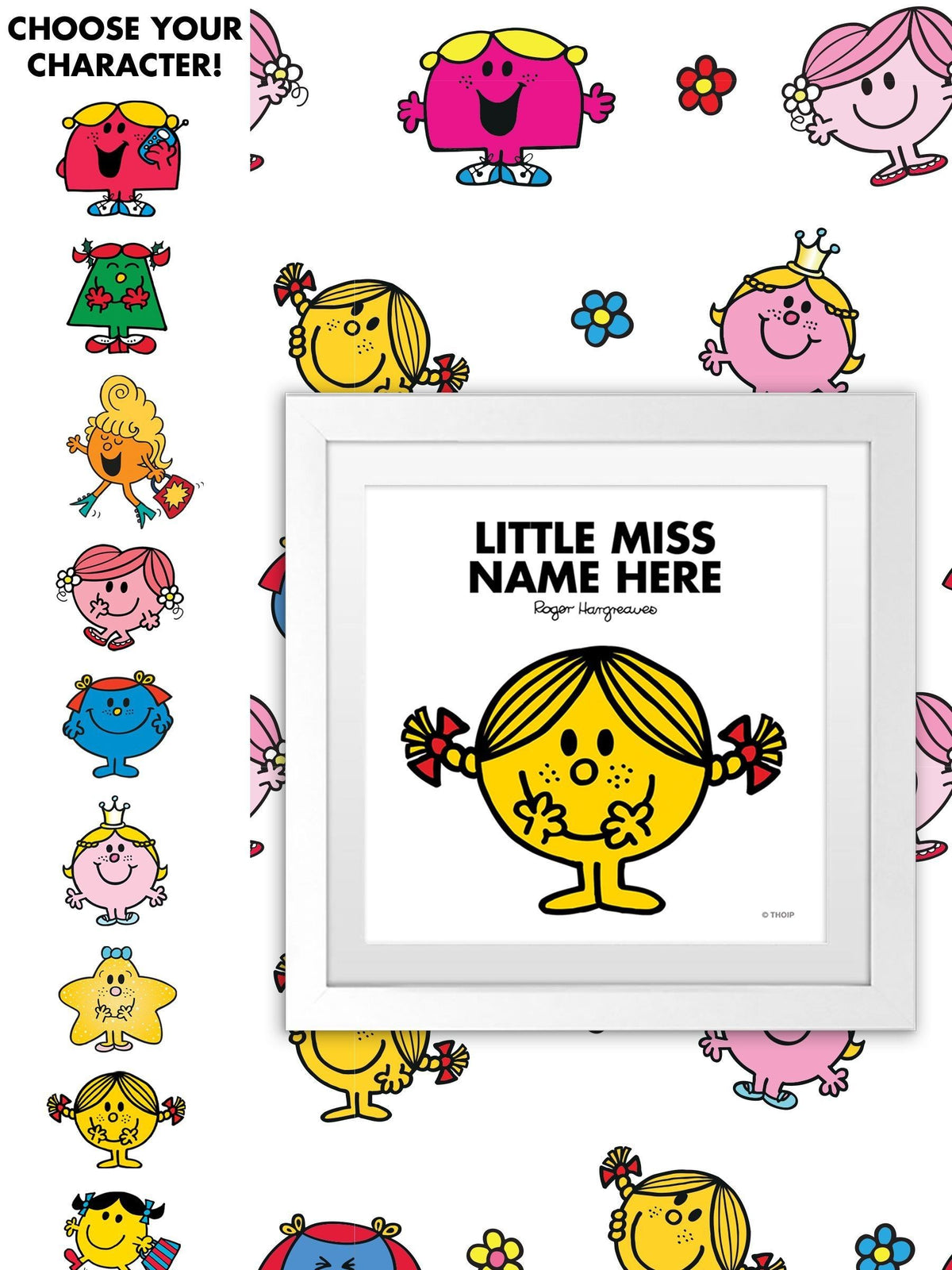 Star Editions framed Little Miss art print 20x20cm, imported from the UK