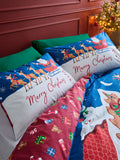 Catherine Lansfield Navy Blue Christmas Santa's Workshop Duvet Cover Set - British product