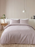 Catherine Lansfield blush pink reversible stripe duvet cover set - British product
