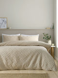 Catherine Lansfield Natural Jacob Geo duvet cover set - British product