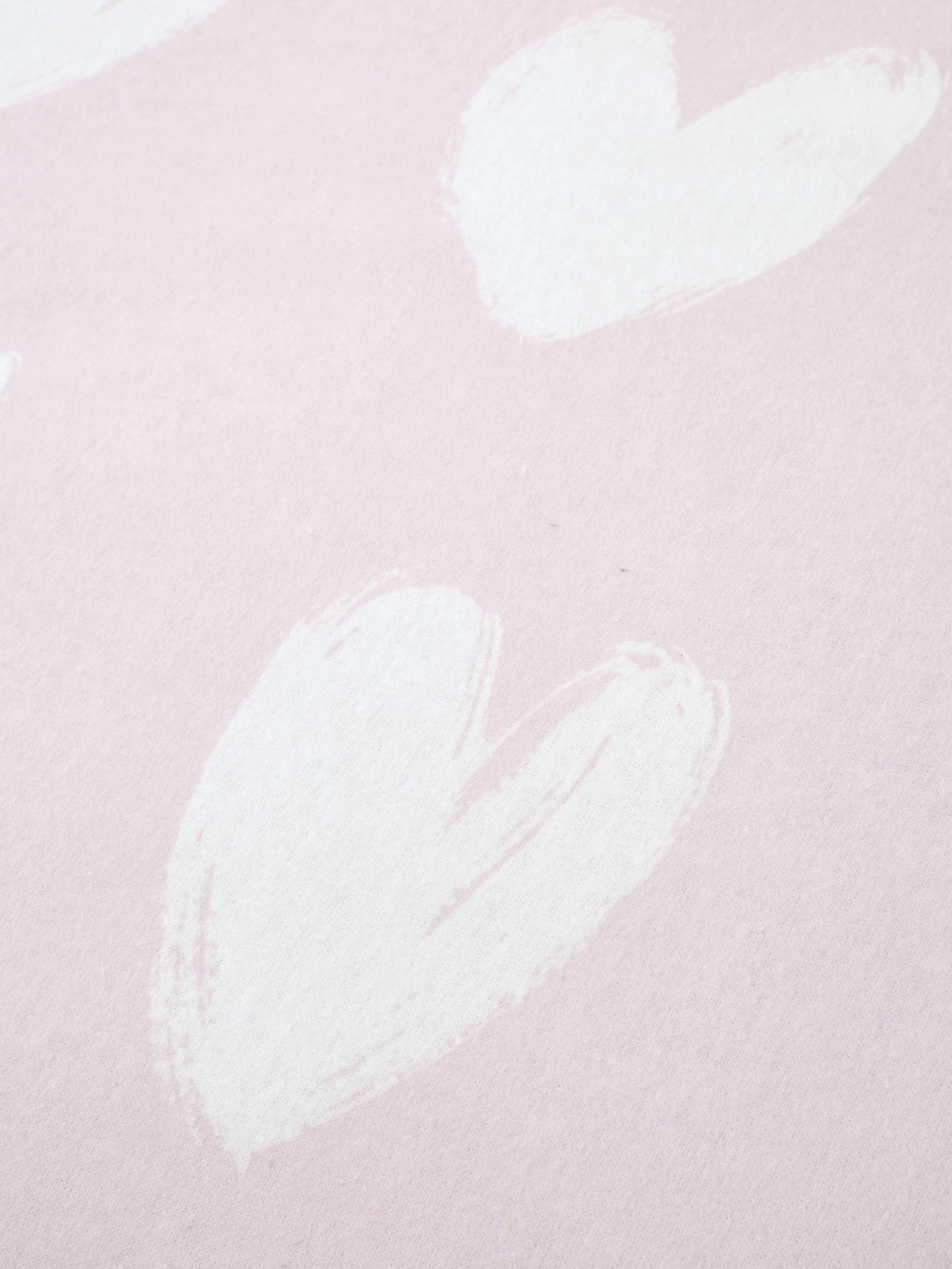 Catherine Lansfield Pink Supersoft 100% Brushed Cotton Hearts Fitted Sheet