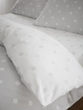 Catherine Lansfield Silver Grey Supersoft 100% Brushed Cotton Polka Dot Fitted Sheet