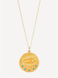 Adjustable Gold Plated Chain with Zirconia Gemstone Medallion