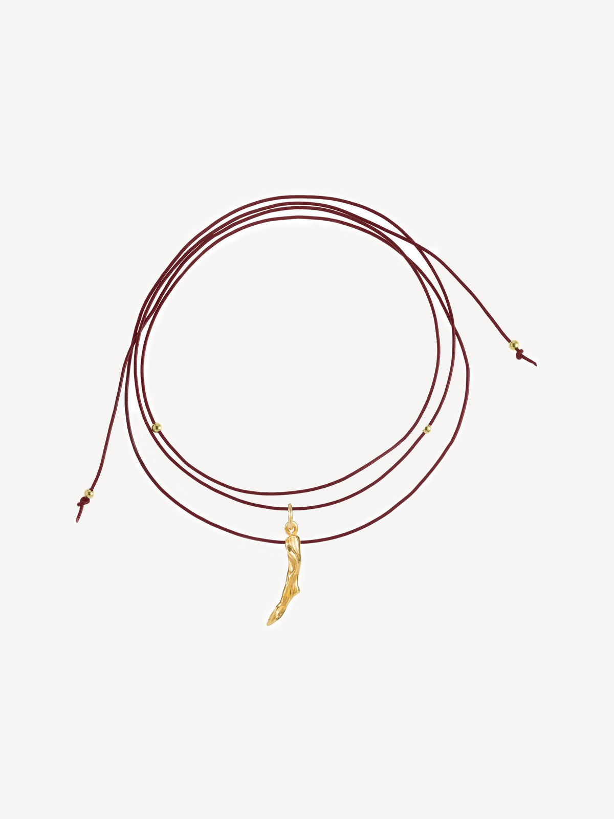 Hermina Gold Tone Molten Coral Cord Necklace, UK version