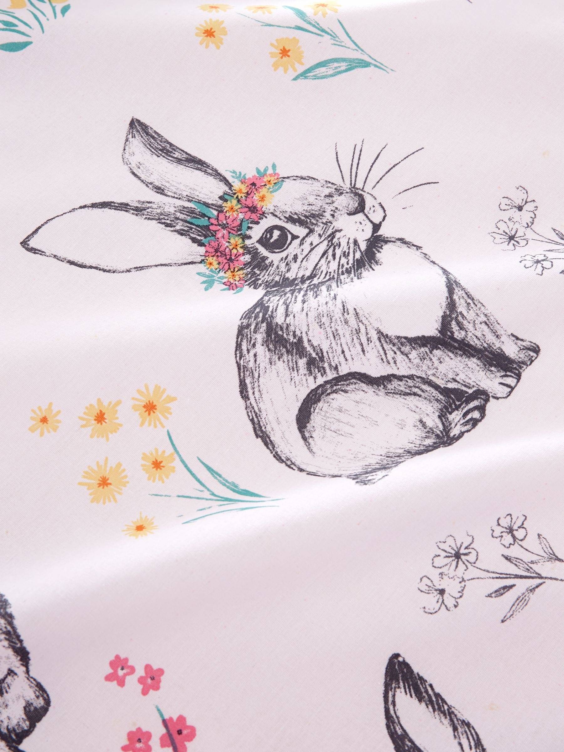 Catherine Lansfield Pink Bunny Tail Ditsy Flower Reversible Duvet Cover Set