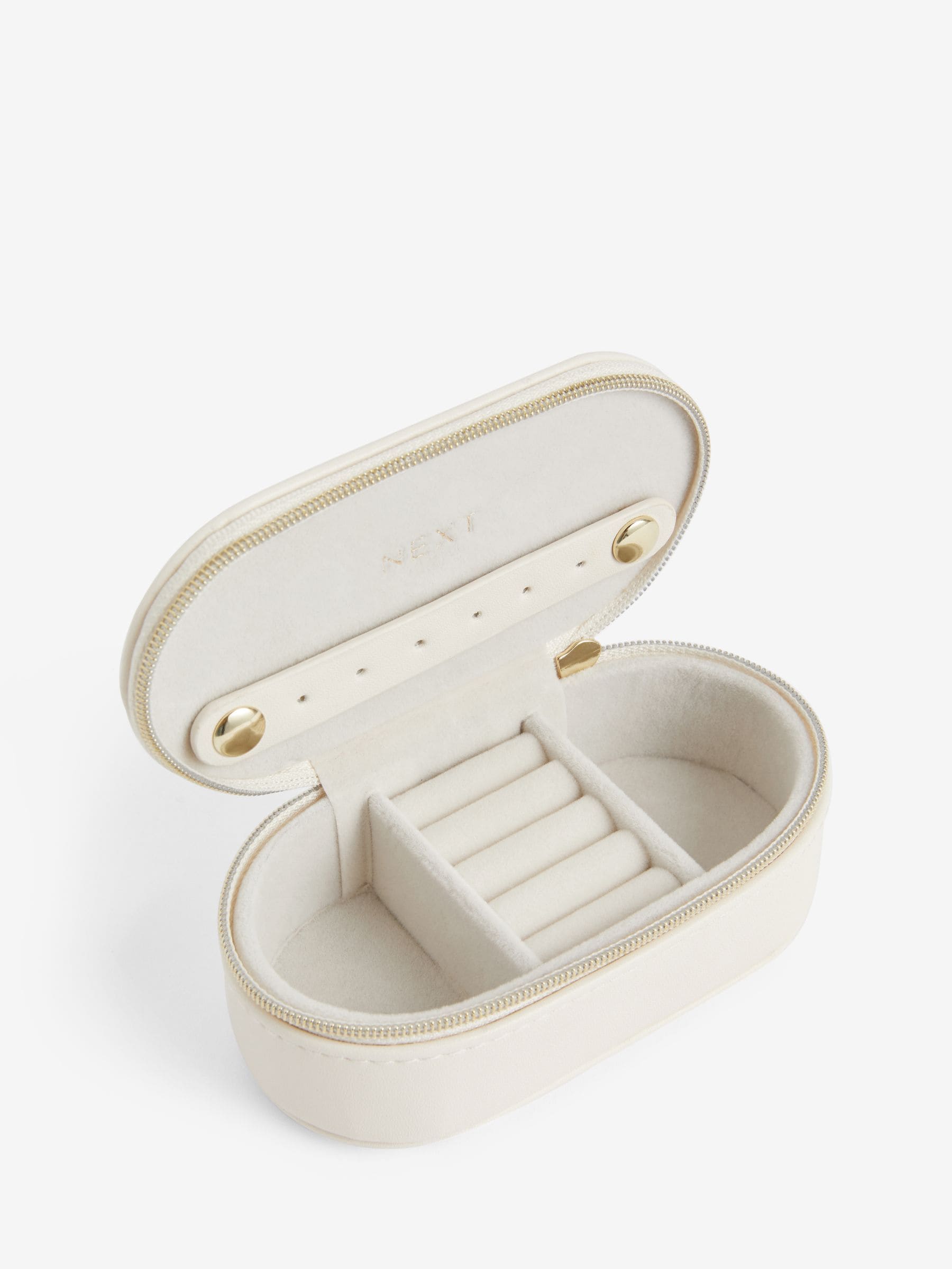 Off-White mini travel jewellery box, imported from the UK
