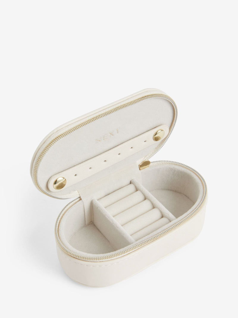 Off-White mini travel jewellery box, imported from the UK