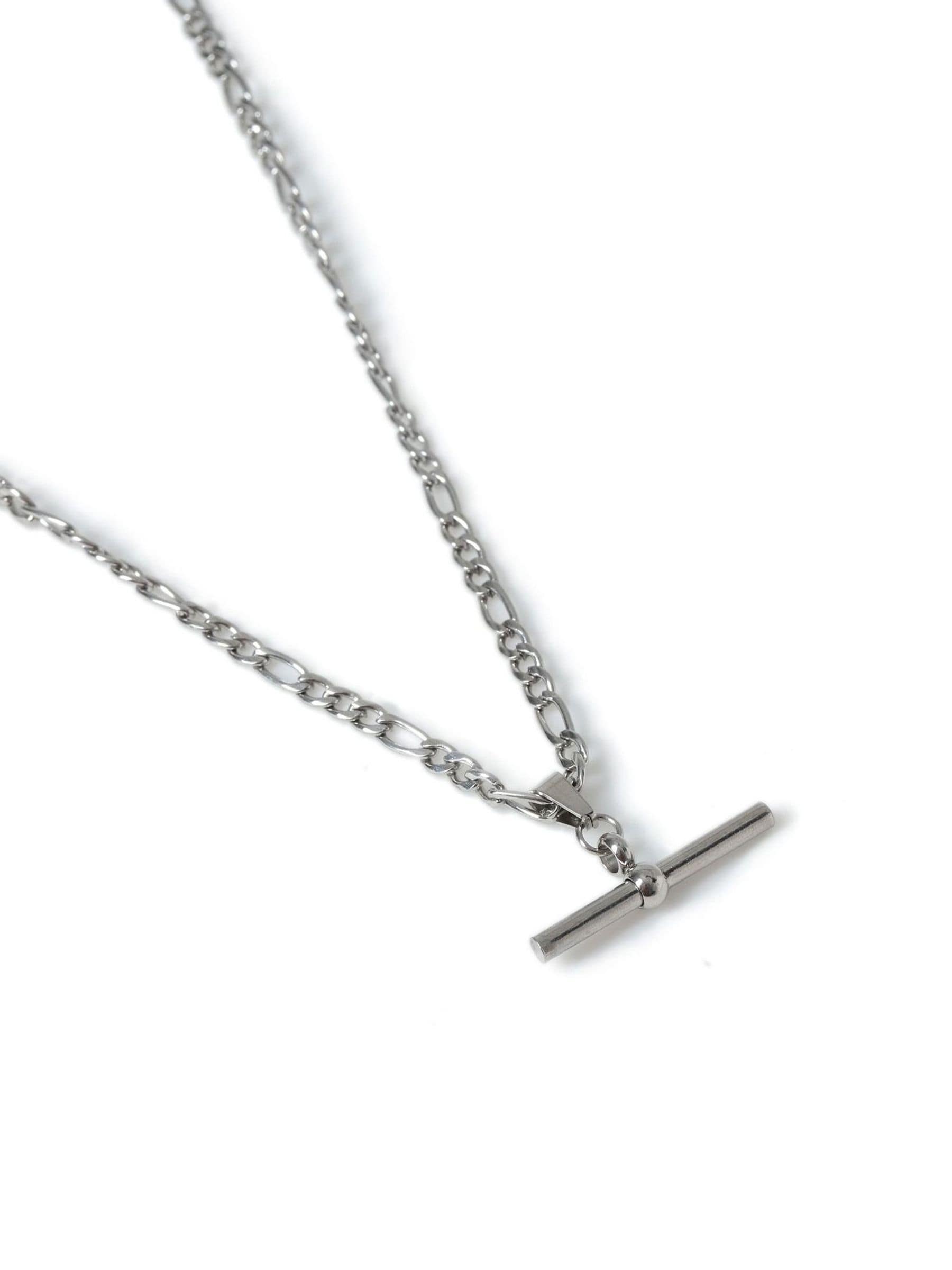 Silver tone stainless steel Tbar necklace (British brand)