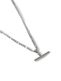 Silver tone stainless steel Tbar necklace (British brand)