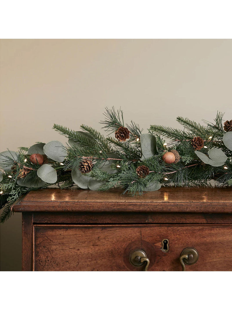 Lights4fun pre lit acorn Christmas garland 1.5m, UK version