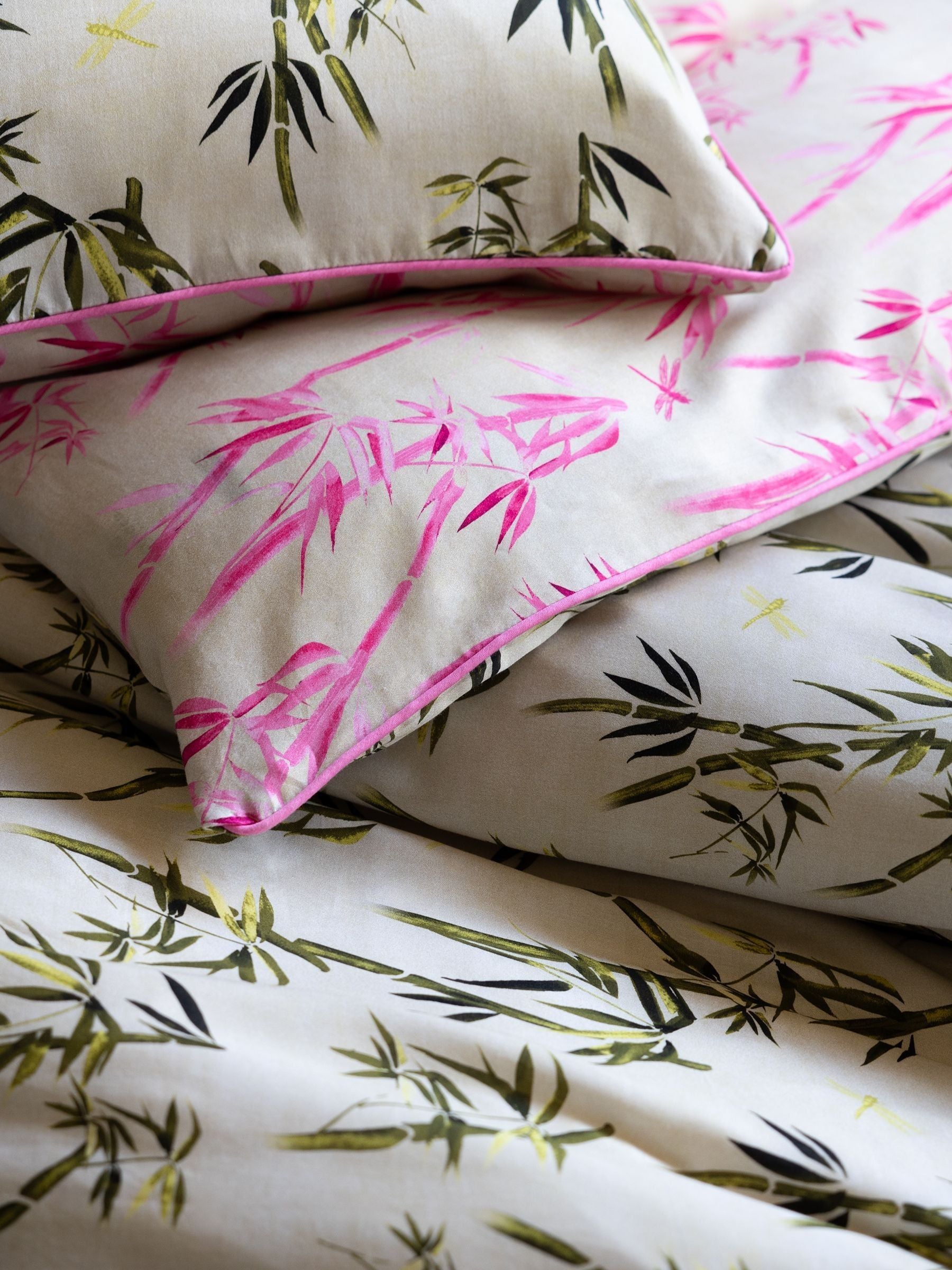 Rockett St George Vintage Bamboo duvet and pillowcase set, imported from the UK