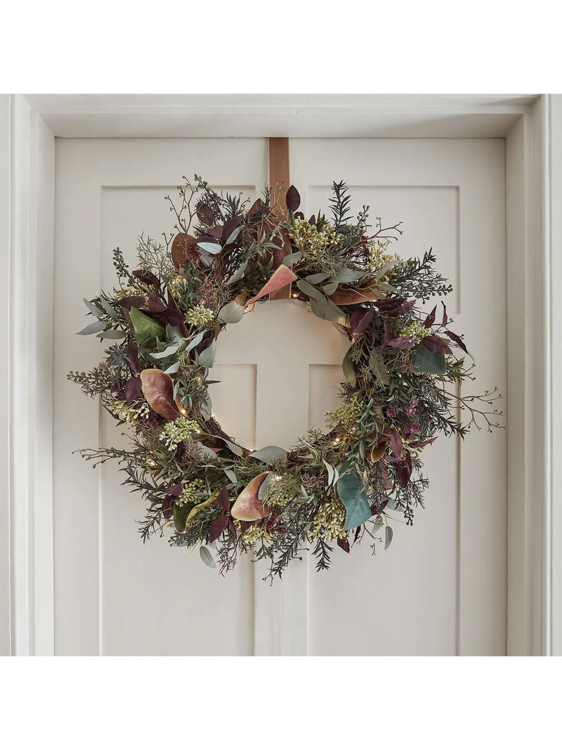 Lights4fun pre-lit autumn and Christmas wreath 60cm, UK version