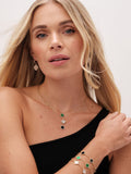 Jon Richard gold tone jet enamel clover bracelet 178mm, UK version