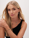 Jon Richard gold tone jet enamel clover bracelet 178mm, UK version