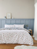 Bianca Blue Supersoft 100% Brushed Cotton Ophelia Floral Print Duvet Cover Set