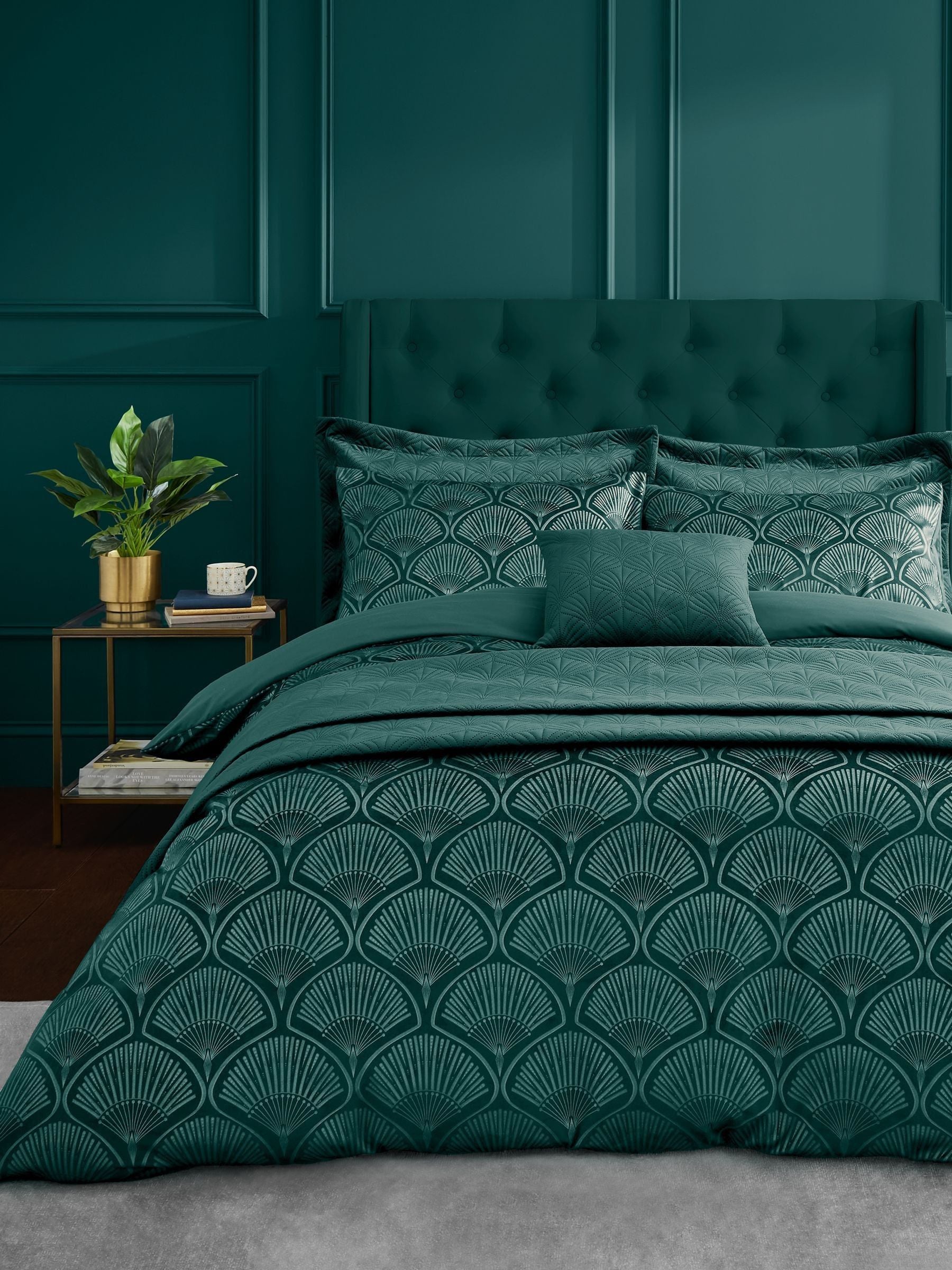 Catherine Lansfield teal green duvet cover set - British product