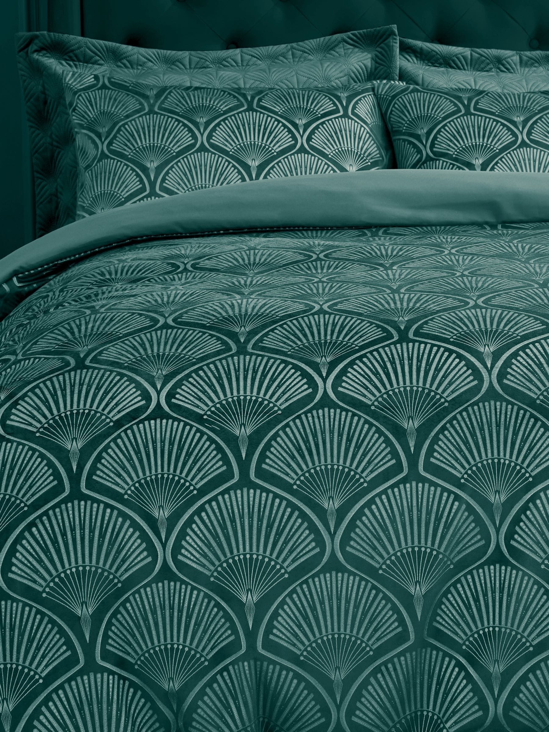 Catherine Lansfield teal green duvet cover set - British product