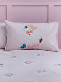 Catherine Lansfield pink vintage Christmas Santa reversible duvet cover set - British product