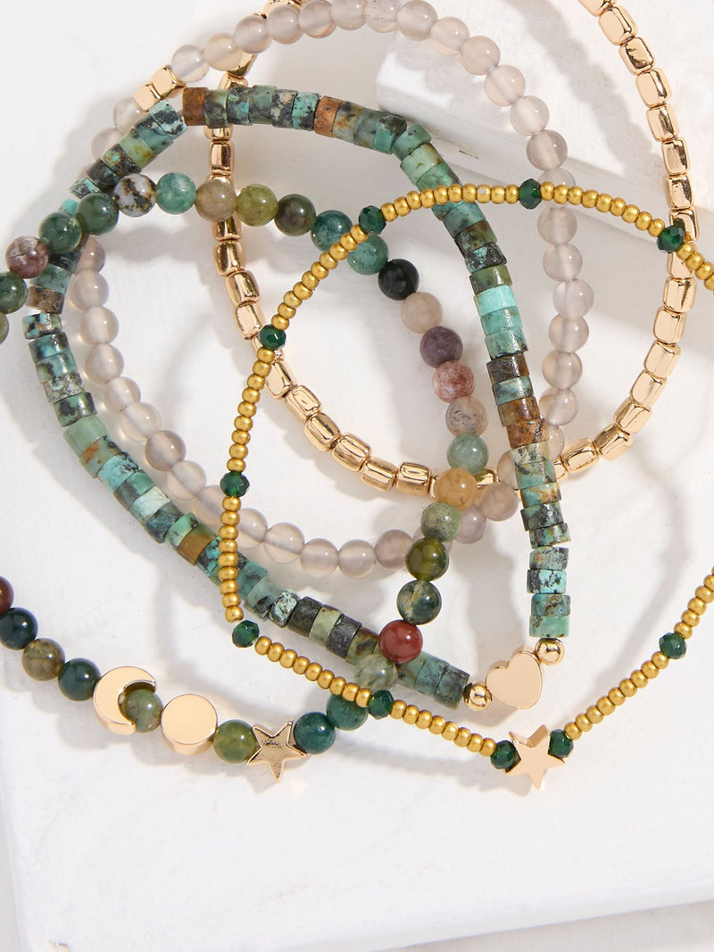 FatFace green stretch stack bracelet 18cm - British product