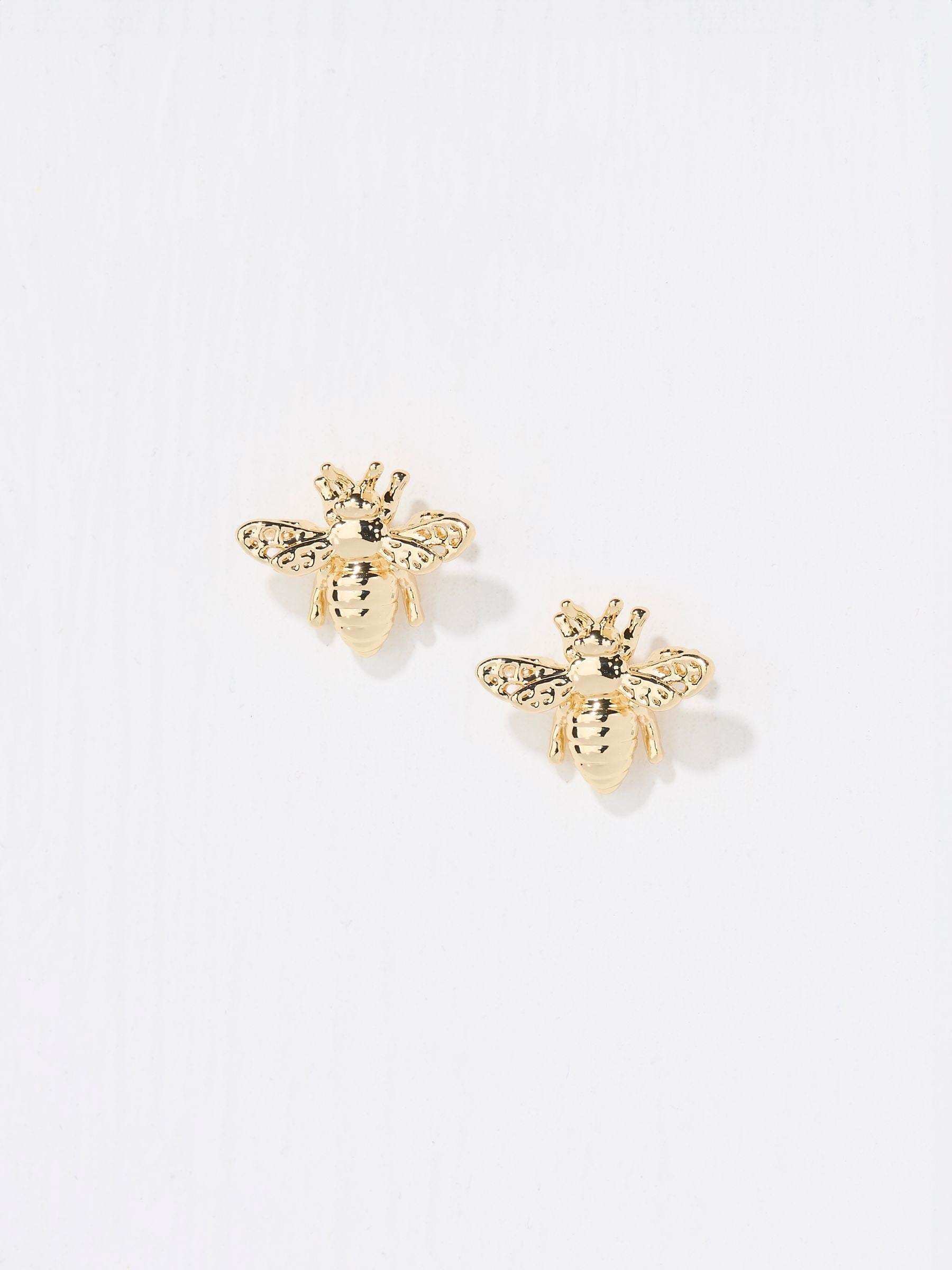 FatFace gold tone bee stud earrings 1cm - British product
