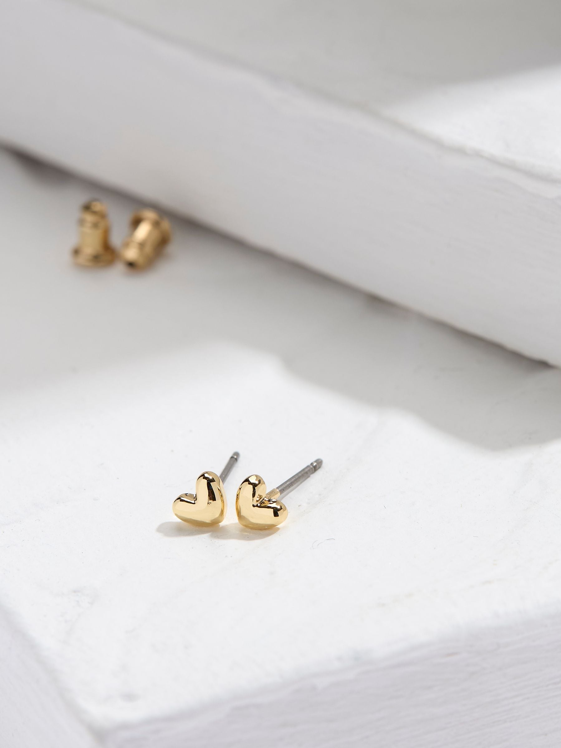FatFace gold tone heart stud earrings - British product