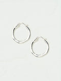 FatFace Silver Tone Hammered Hoop Earrings