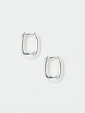 FatFace silver tone oval huggie hoop earrings - British product