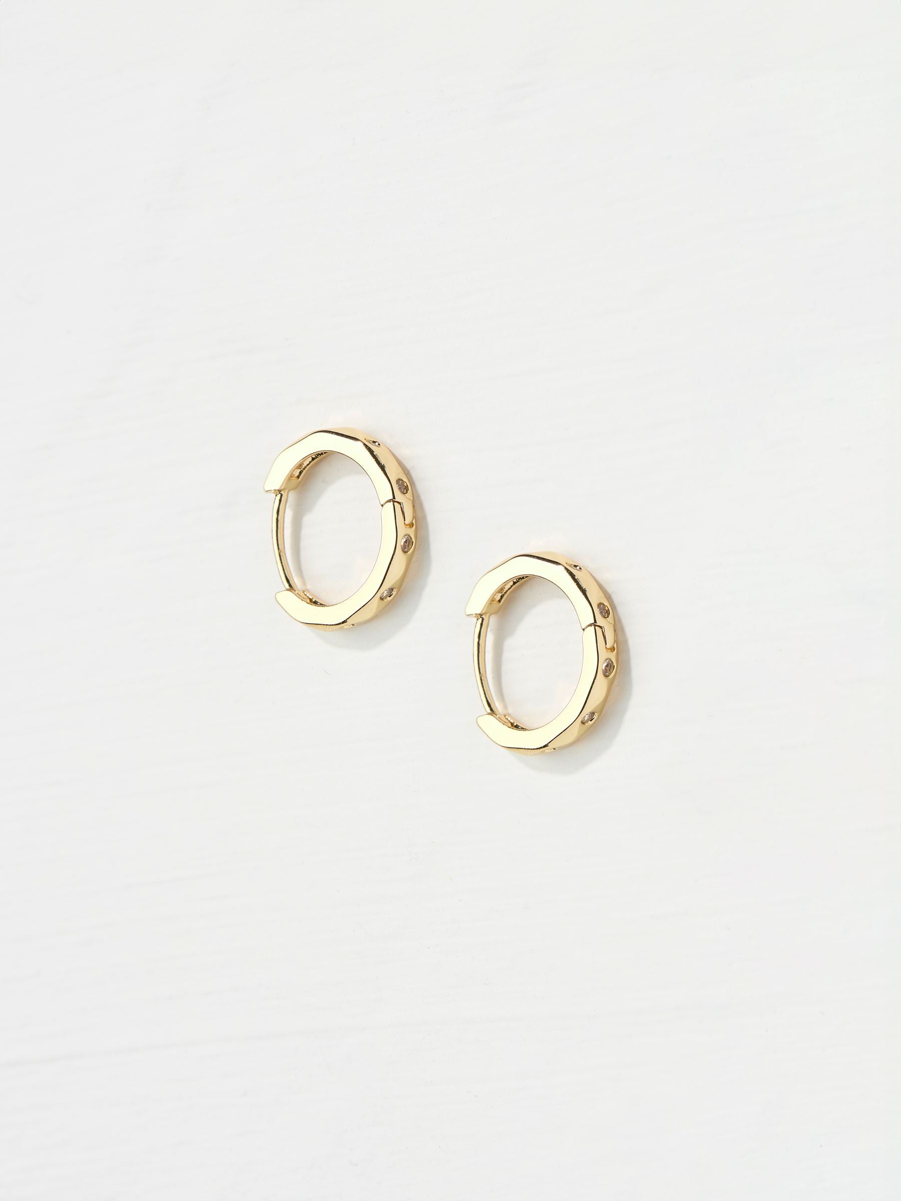 FatFace Gold Tone Gem Huggie Hoops Earrings