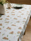 Sage green wipe clean tablecloth featuring Charlie the Cockapoo design (British brand)