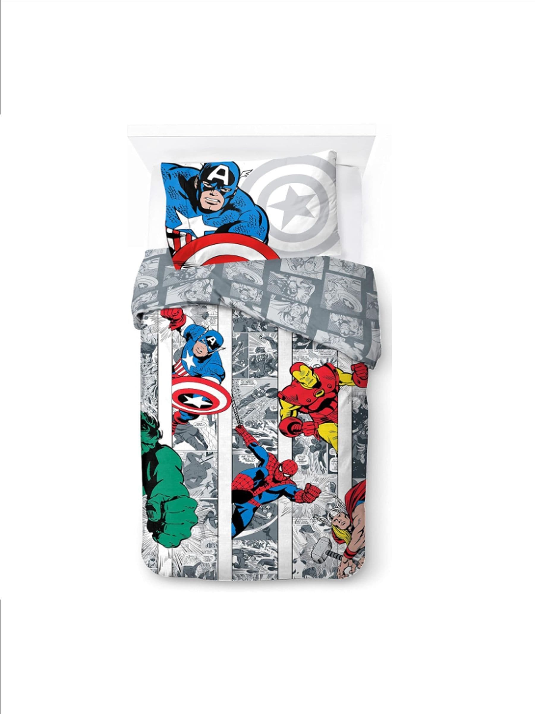 Avengers Multicolor Comic Cool Duvet Cover and Pillowcase Set