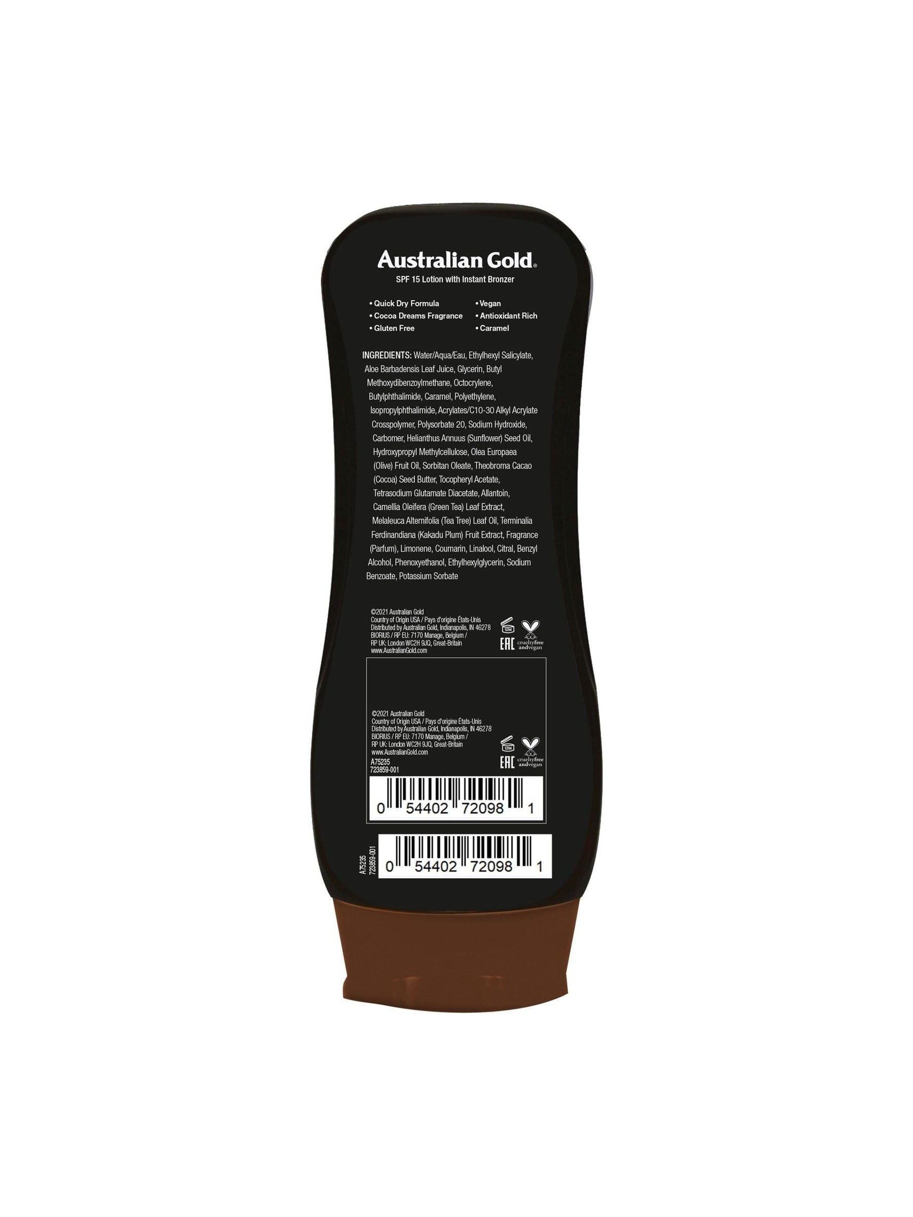 Australian Gold SPF 15 Instant Bronzer Lotion 237ml - British product