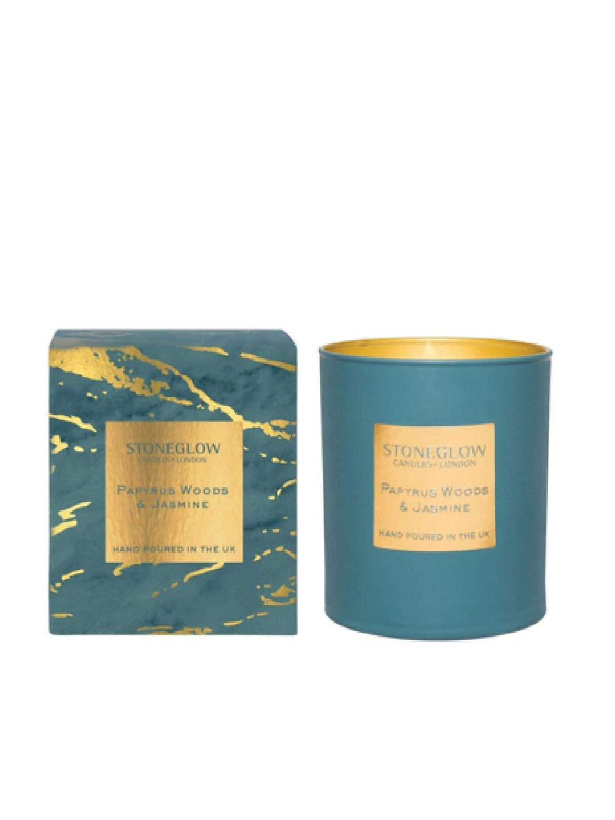 Stoneglow Papyrus Woods & Jasmine scented candle 220g (British brand)