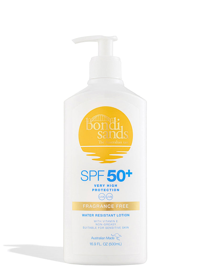 Bondi Sands SPF 50+ fragrance-free sunscreen body lotion 500ml - British product