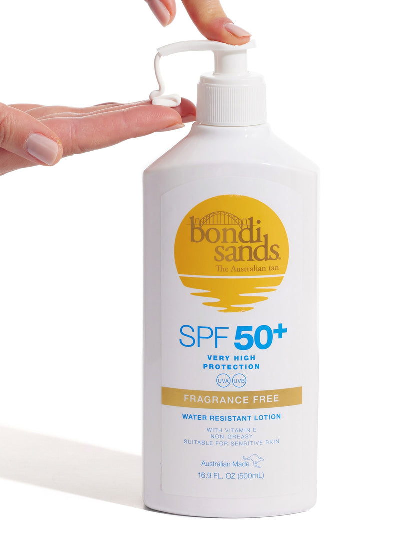 Bondi Sands SPF 50+ fragrance-free sunscreen body lotion 500ml - British product