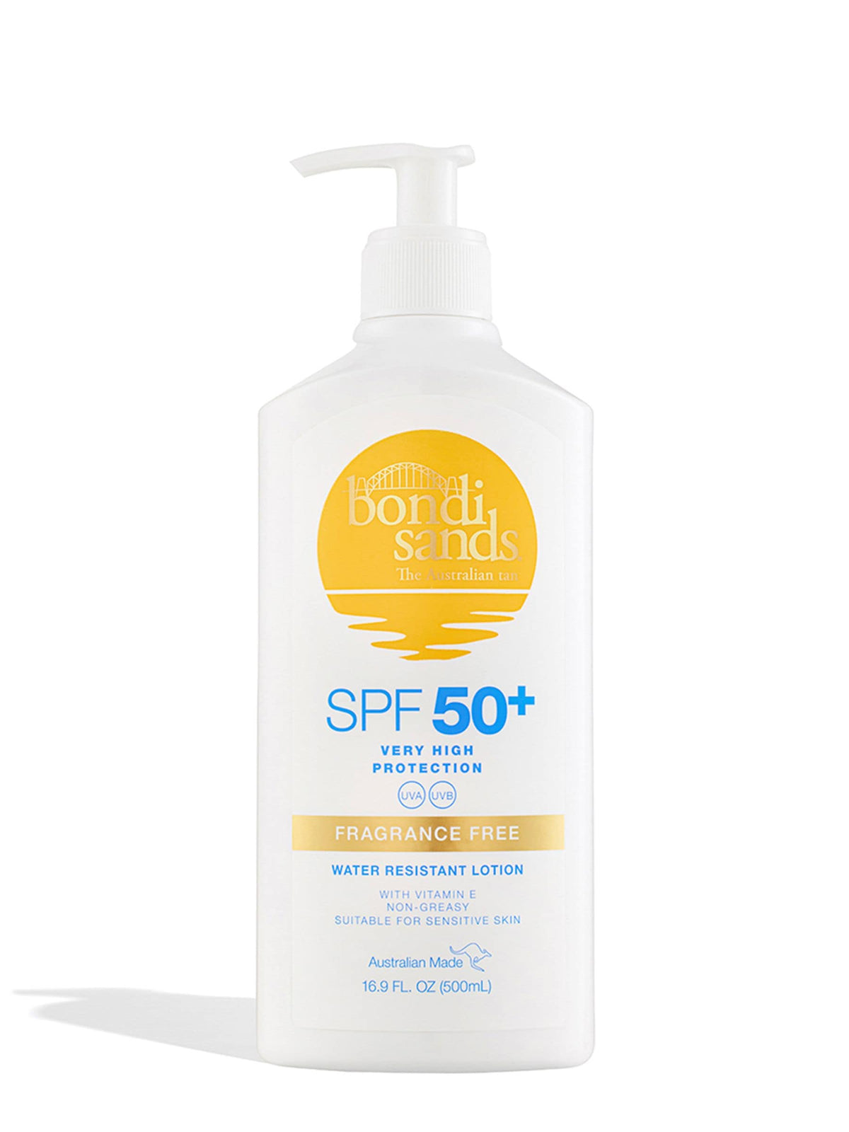 Bondi Sands SPF 50+ fragrance-free sunscreen body lotion 500ml - British product
