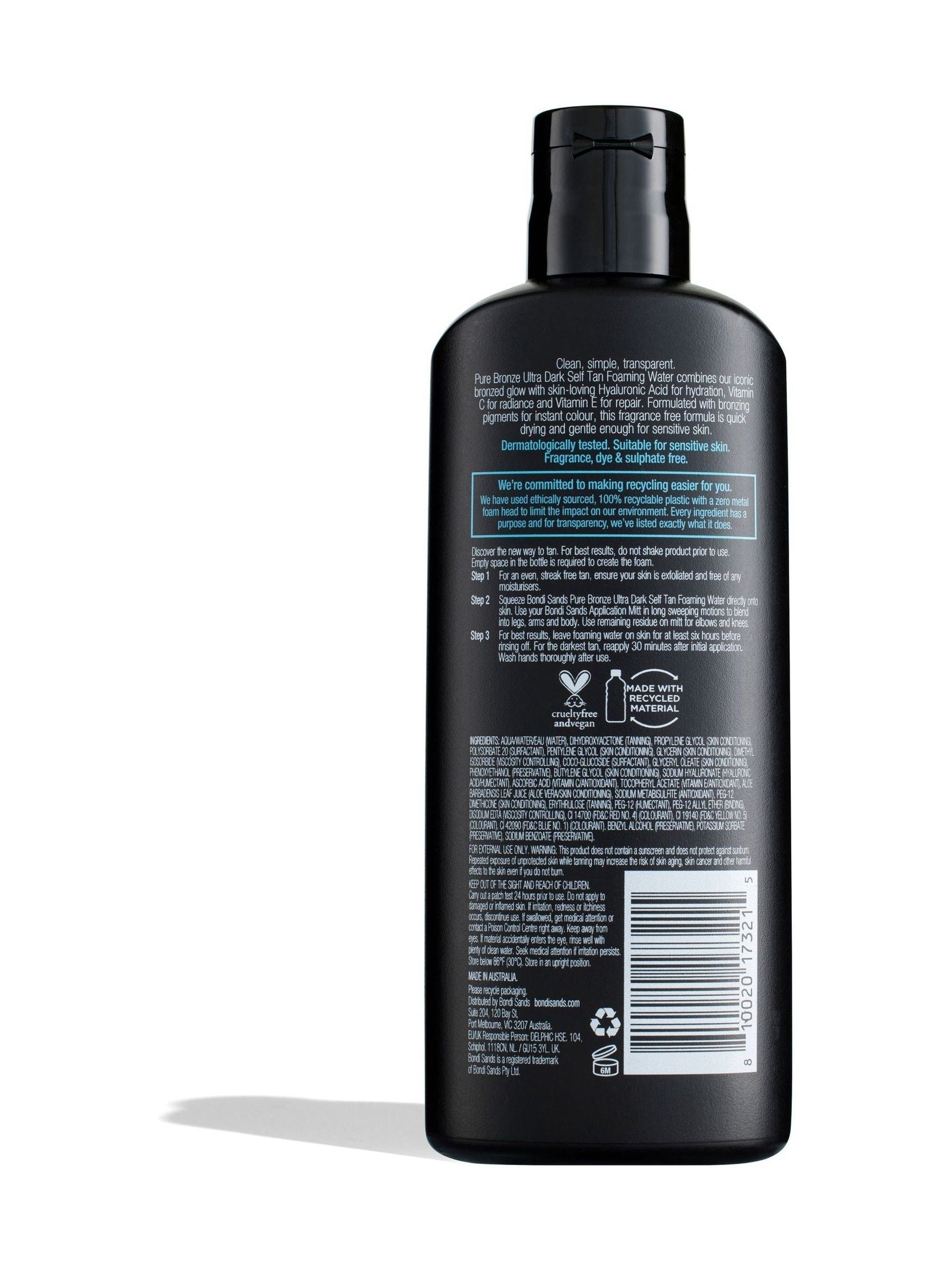 Bondi Sands self tan foaming water Ultra Dark 200ml - British product