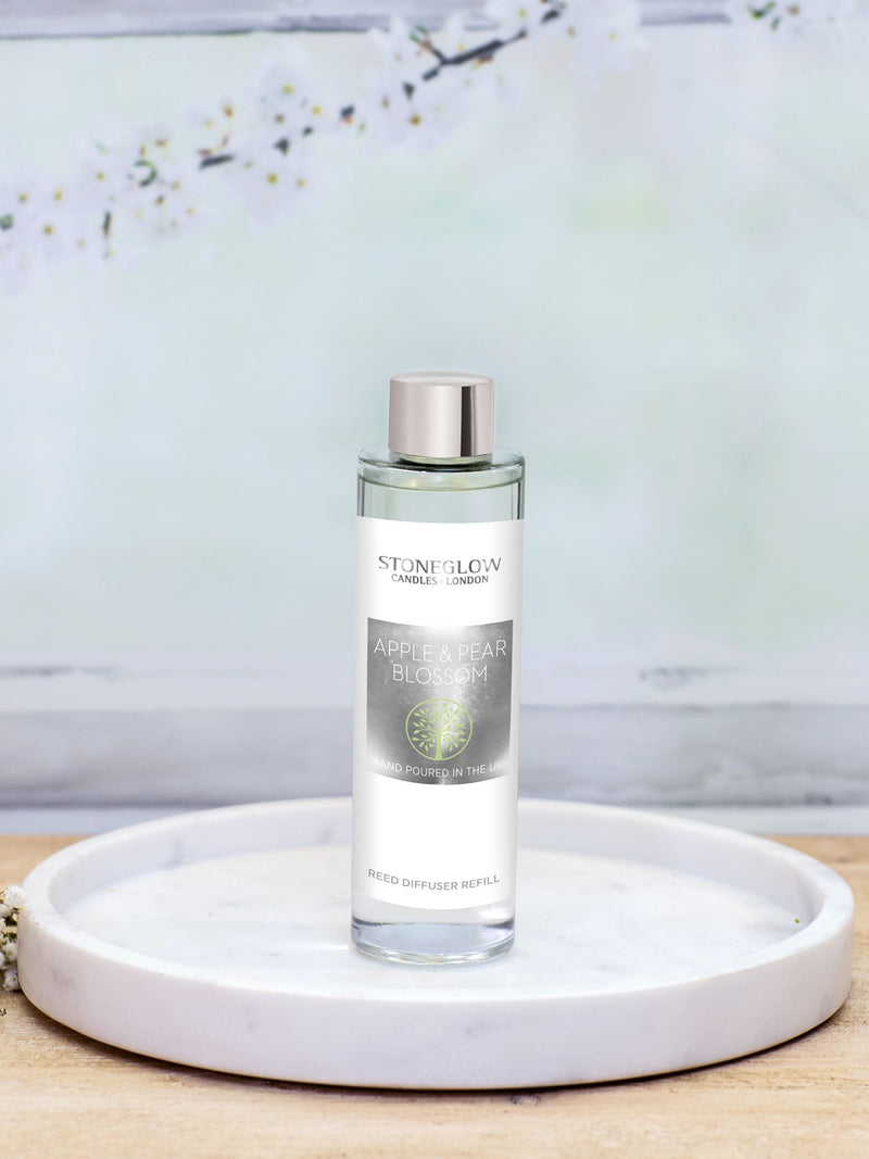 Stoneglow Apple & Pear Blossom reed diffuser refill 210ml (British brand)