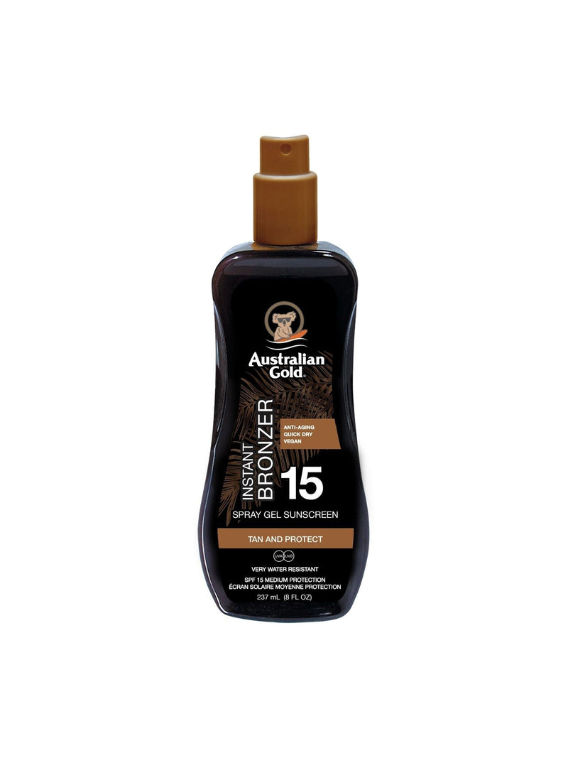 Australian Gold SPF 15 Instant Bronzer Spray Gel Suncream 237ml