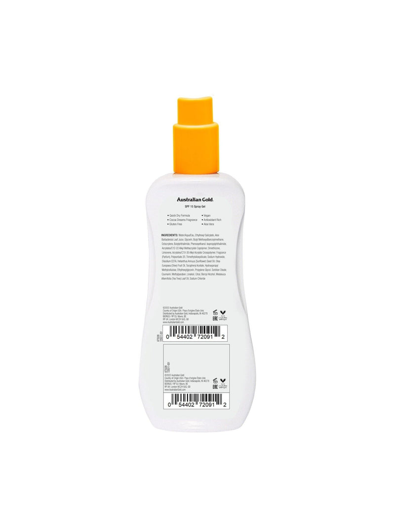 Australian Gold SPF 15 Ultimate Hydration Spray Gel Suncream 237ml - British product