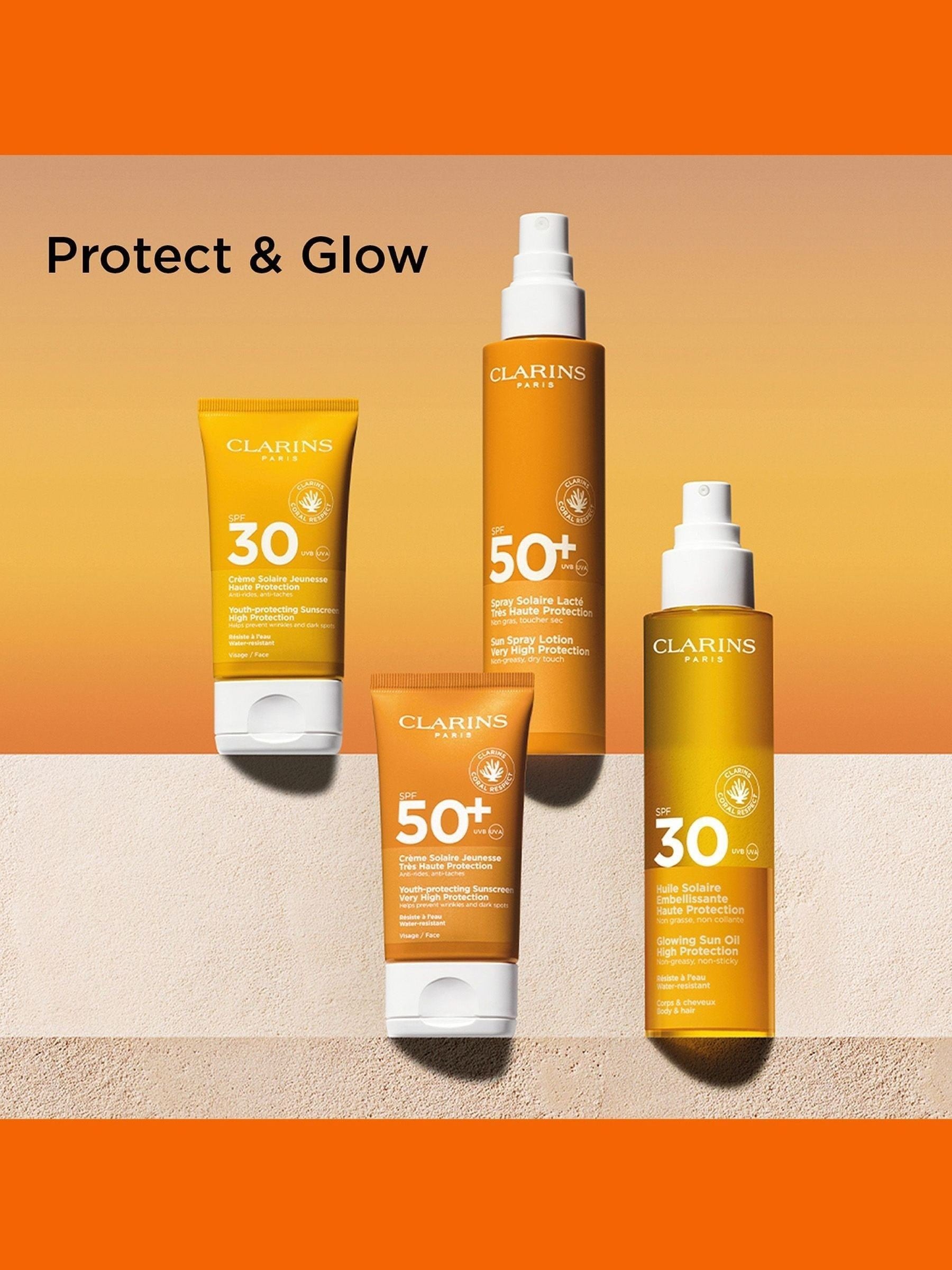Clarins Glowing Sun Oil High Protection SPF30 150ml - British product