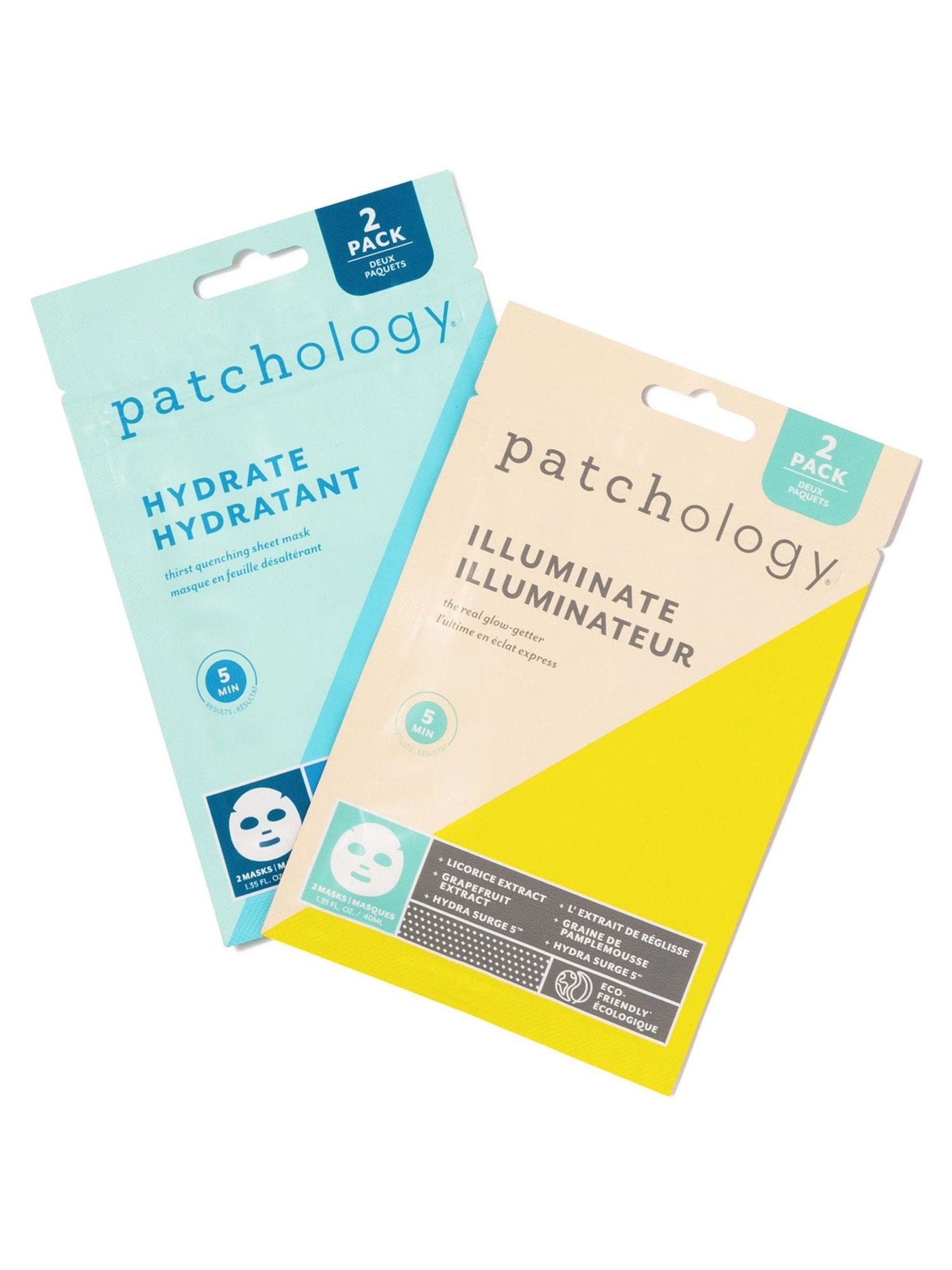 Patchology hydrating and illuminating sheet mask bundle, imported from the UK
