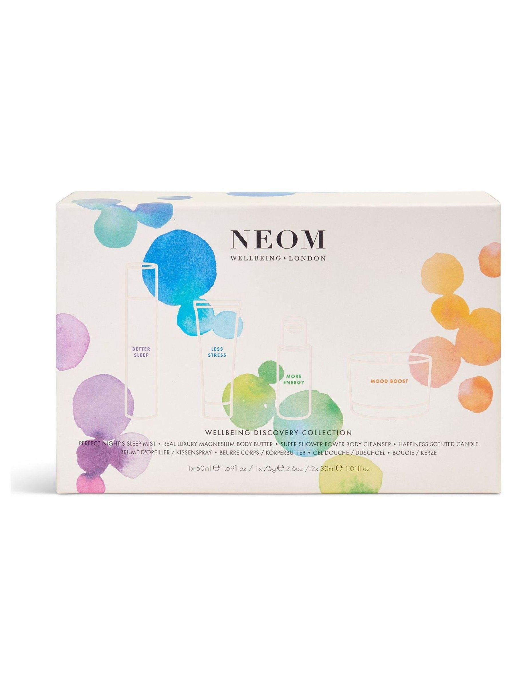 NEOM Wellbeing Discovery Collection aromatherapy set, imported from the UK
