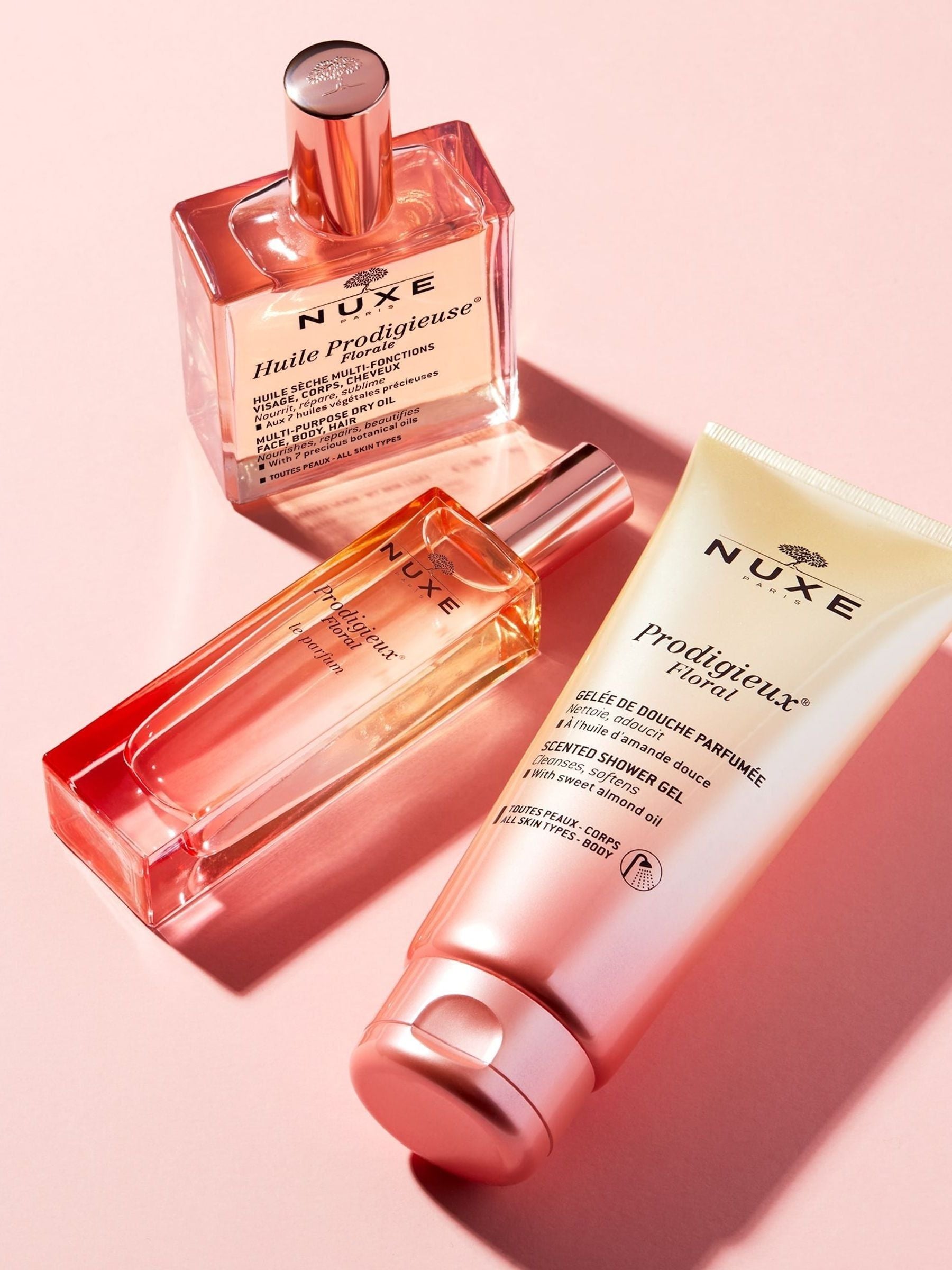 Nuxe floral shower gel 200ml, imported from the UK