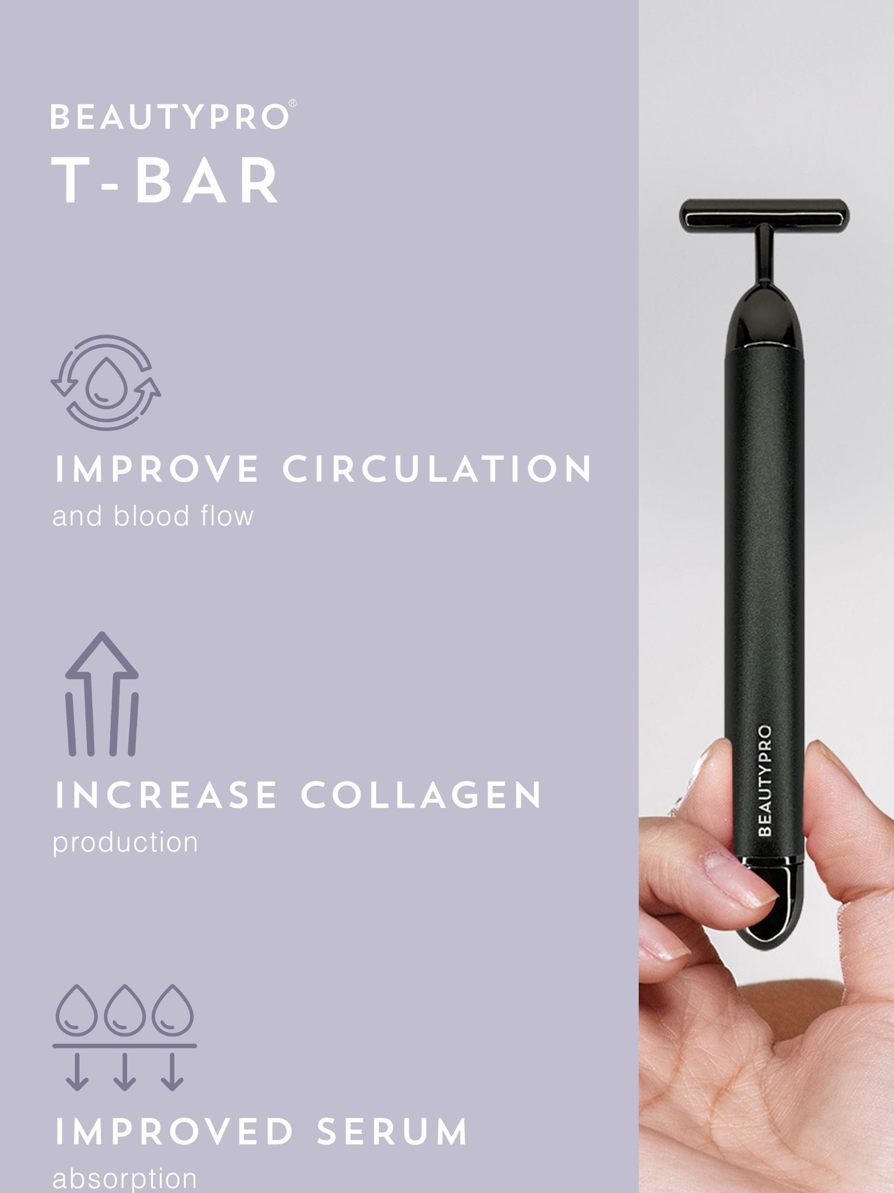 BeautyPro T-Bar sonic vibrating anti-ageing device - British product