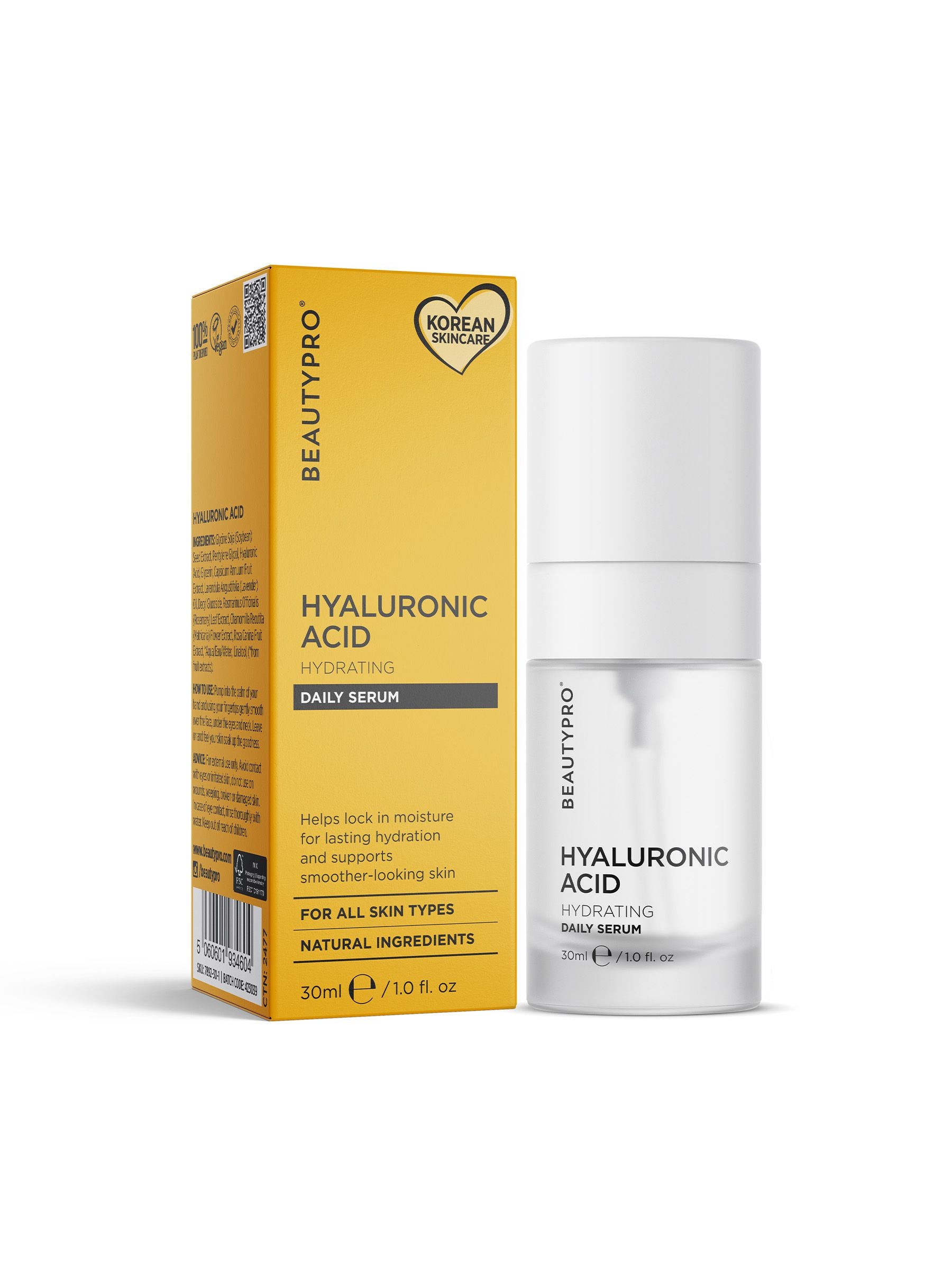 BeautyPro Hyaluronic Acid Hydrating Daily Serum 30ml - British product